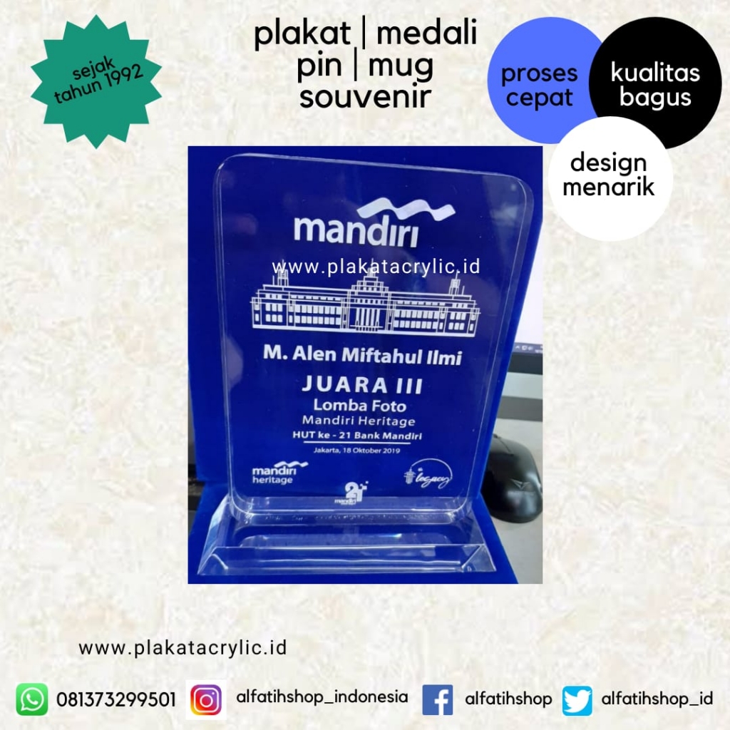 Plakat Akrilik Bank Mandiri