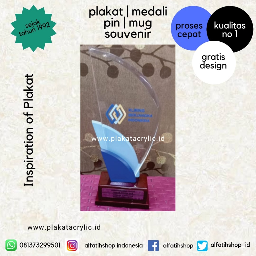 Plakat Akrilik Kliring Berjangka Indonesia