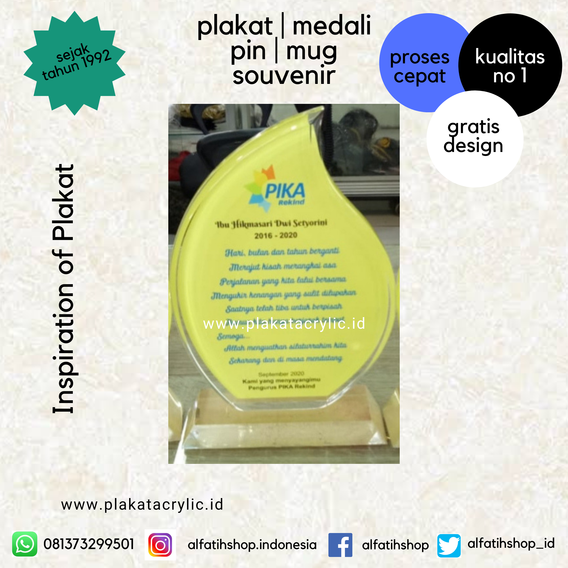 Plakat Akrilik Kenang-kenangan