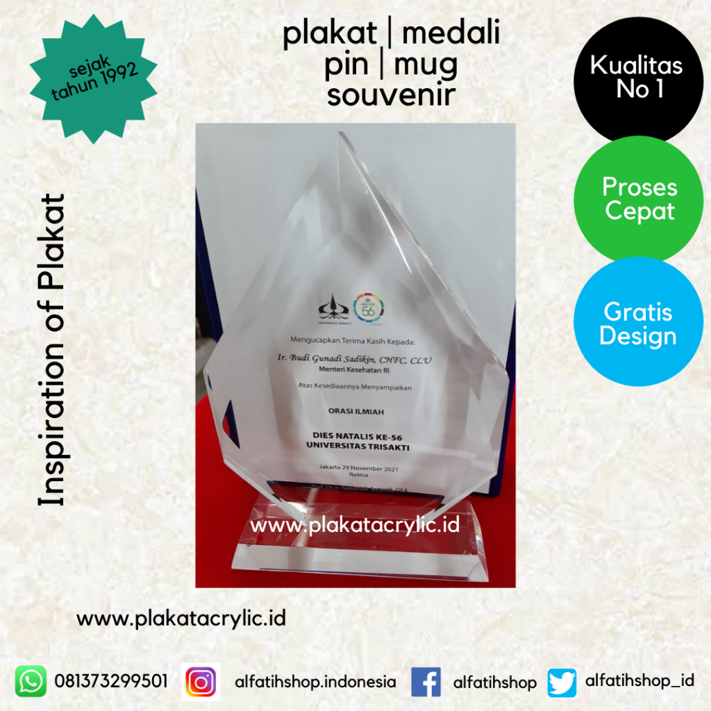 Plakat Akrilik Menteri Kesehatan RI