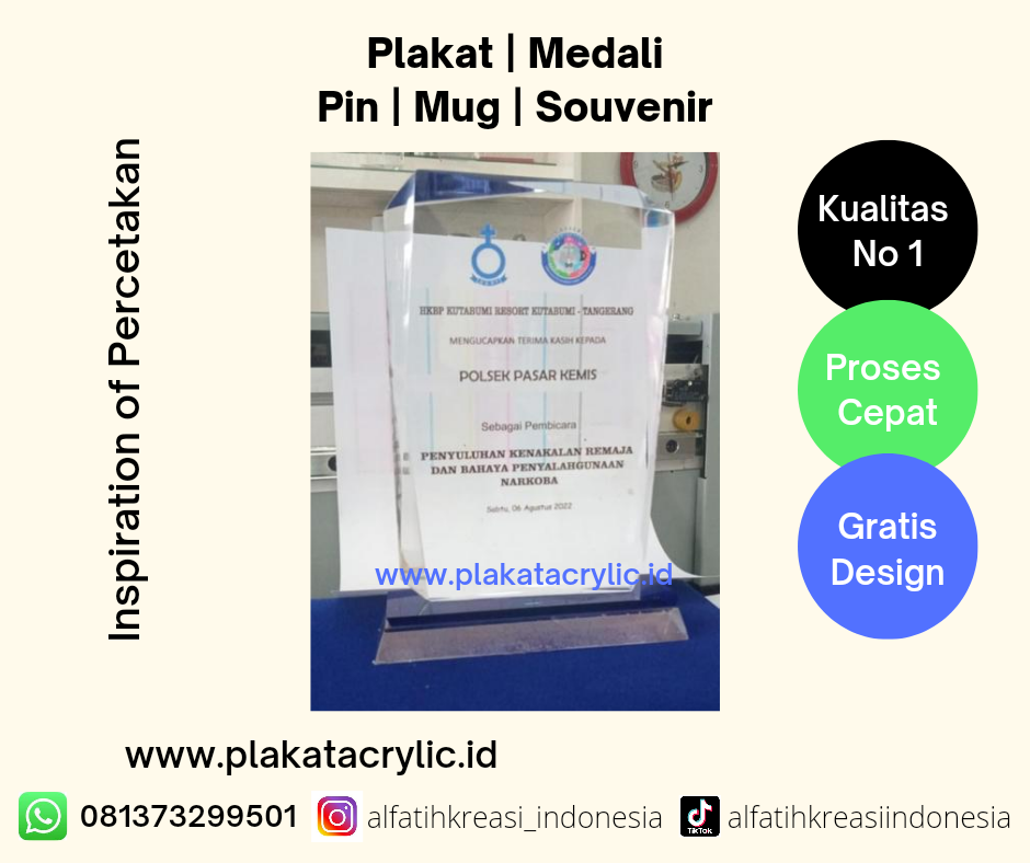 Plakat Akrilik Ucapan Terimakasih HKBP Resort Kutabumi