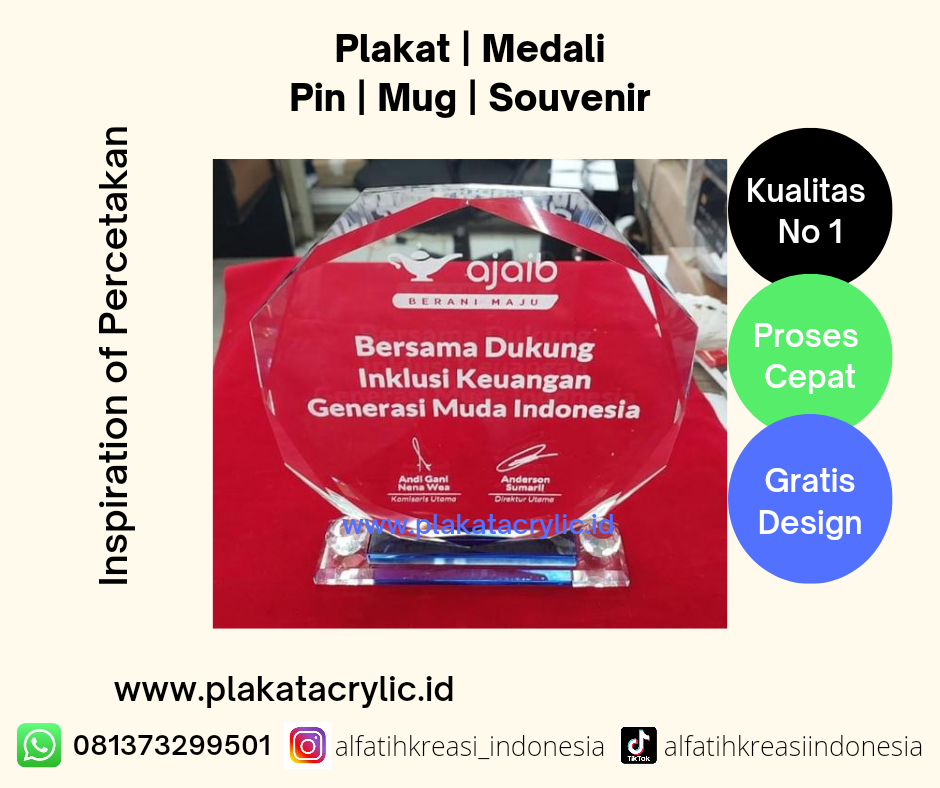 Plakat Kristal 2 Dimensi PT Ajaib