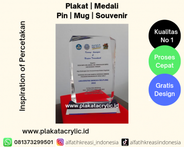 Plakat Akrilik Kenang-Kenangan KKN Universitas Bangka Belitung