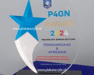 Plakat Akrilik Penghargaan dan Apresiasi P4GN Kep Bangka Belitung