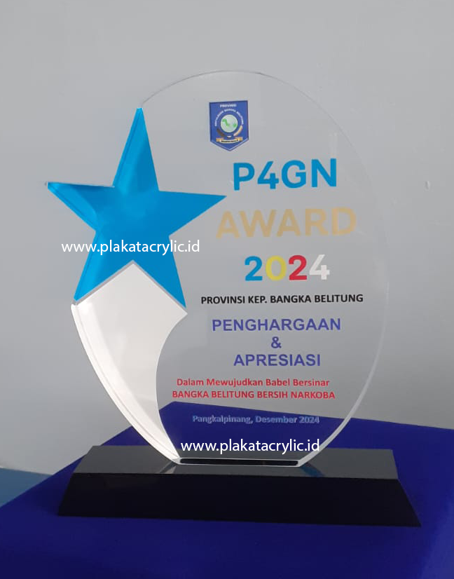 Plakat Akrilik Penghargaan dan Apresiasi P4GN Kep Bangka Belitung